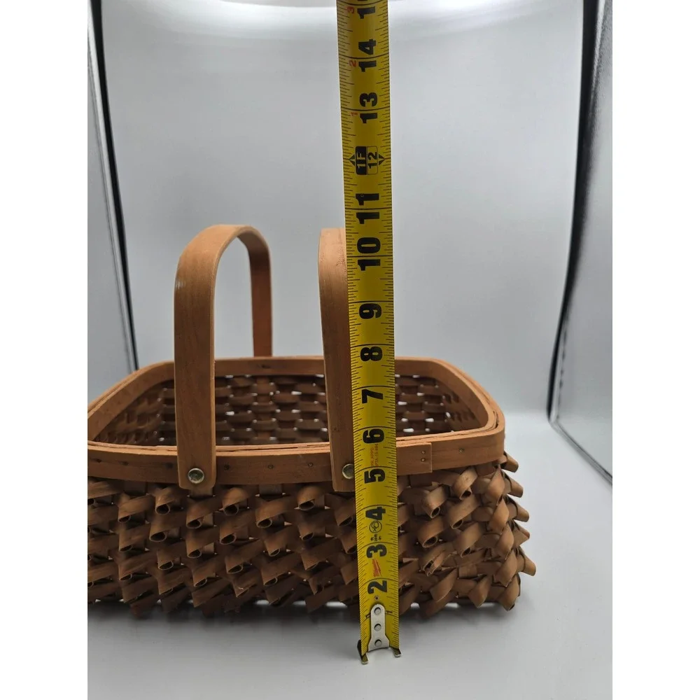 Unbranded Woven Wood Curly Shaggy Basket‎ Brown Good Farmhouse Decor 12x10x6